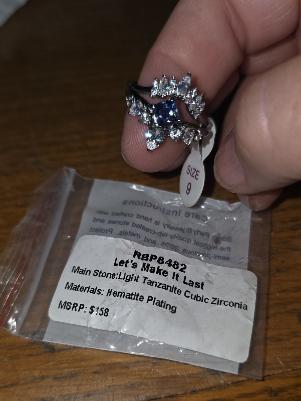 Light Tanzanite Cubic Zirconia Ring in Blue by Let's Make It Last